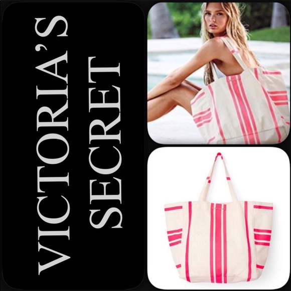 Victoria's Secret Other - 🆕😍 Victoria's secret striped canvas tote bag